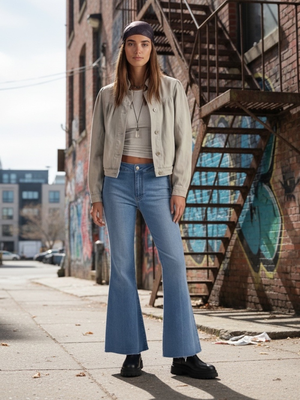 Free People/ We The Free Just Float On Super Flare Jeans Raw Hem Size 24